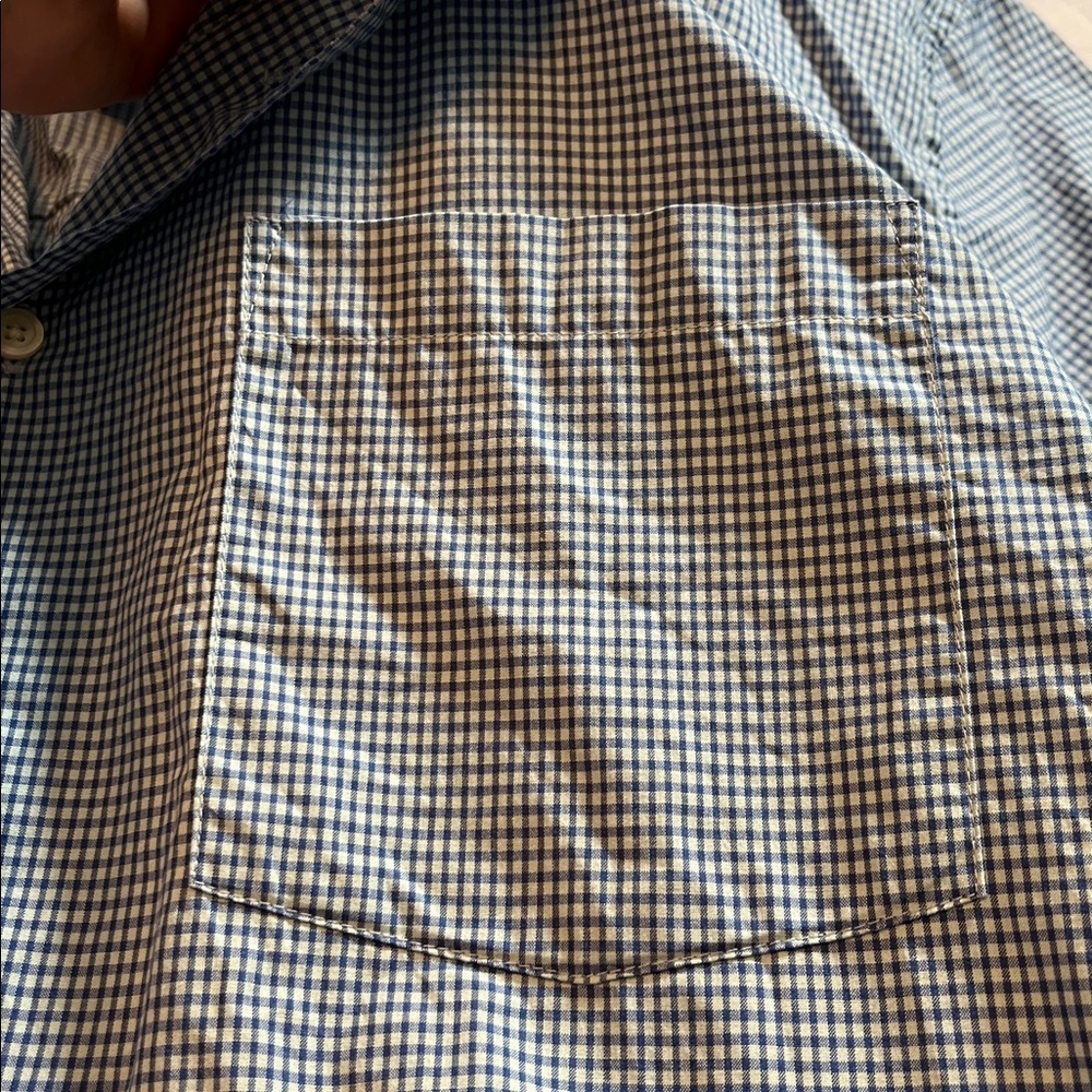 Vintage 90's Y2K Structure Men's Light & Navy Blue Checkered Shirt Large Preppy - Picture 8 of 9